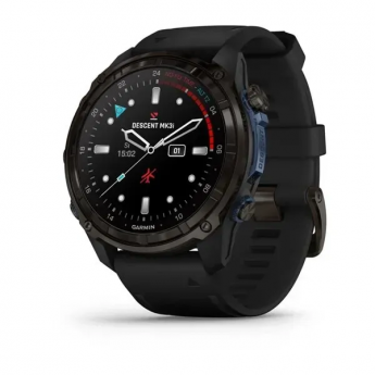 Смарт-часы GARMIN DESCENT Mk3i - 51 мм, титан Carbon Grey DLC с черным силиконовым ремешком