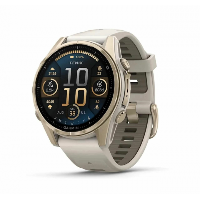 Смарт-часы GARMIN FENIX 8 43 mm Amoled GPS Watch золотистые с дымчато-серым ремешком 010-02903-18 Смарт-часы GARMIN FENIX 8 43 mm Amoled GPS Watch золотистые с дымчато-серым ремешком 010-02903-18